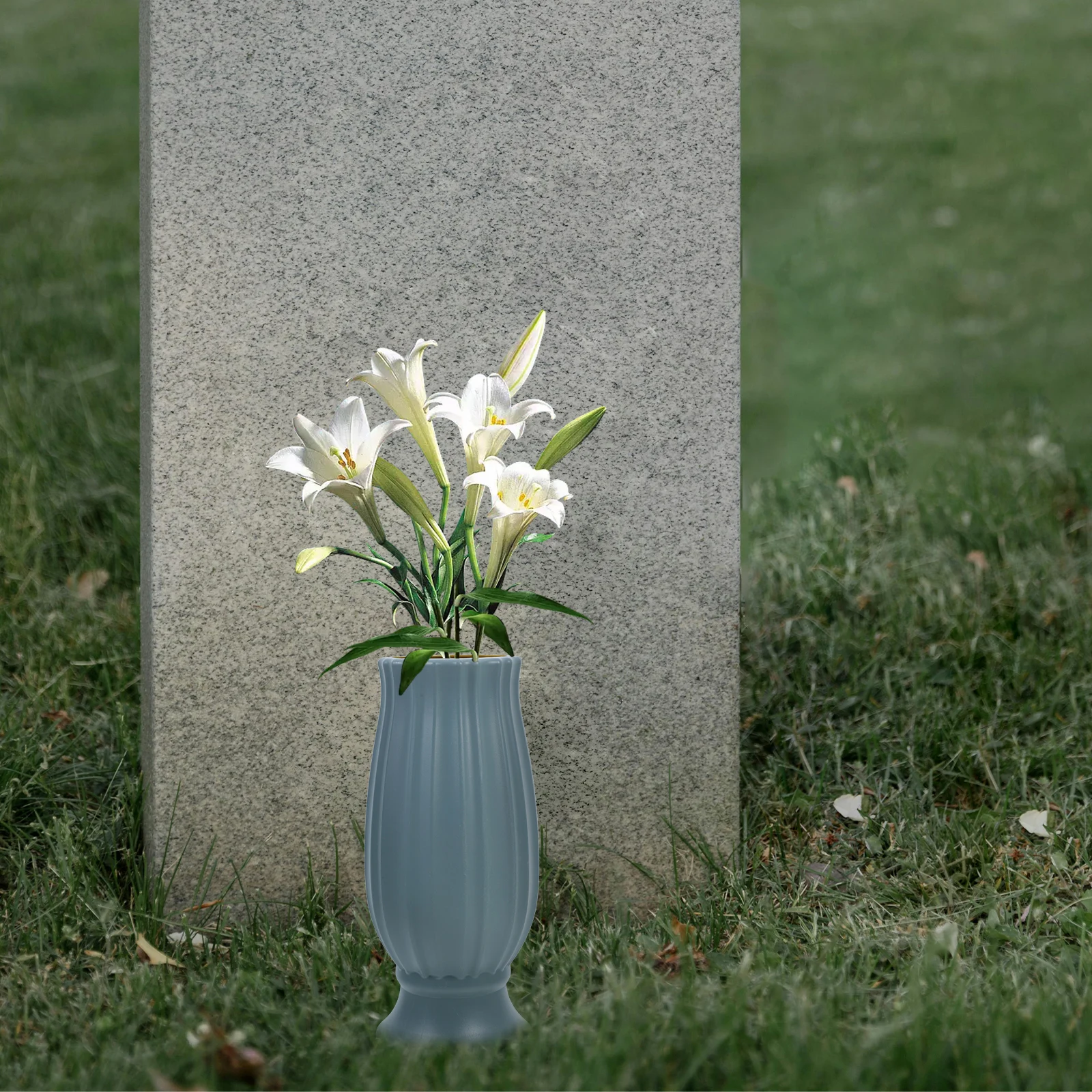 

Cemetery Vase For Graves Memorial Flower Holder Outdoor Grave Decoration Light Green Modern Vase