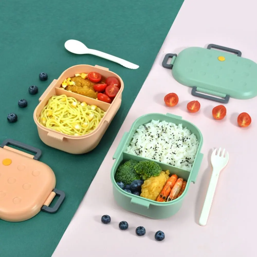 

Office Leak Proof Lunch Box Eco-friendly With Compartment Food Container Dinnerware Wheat Straw Material Bento Storage Box