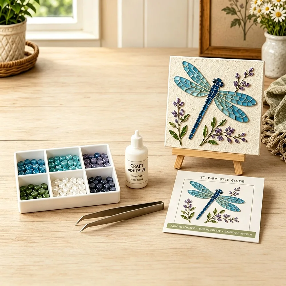 Glass Tiles Mosaic Kit DIY Beginner Friendly Glass Art Material DIY Glass Craft Mosaic Craft Supply Glass Mosaic Kit