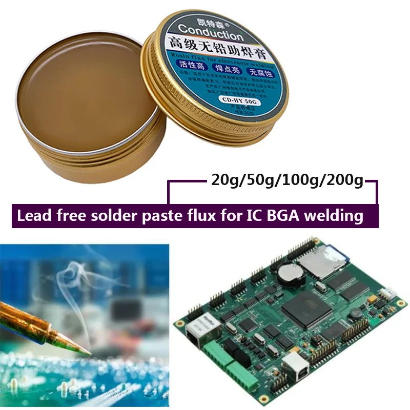 Halogen-free Flux Solder Flux Paste Lead-free For Cell Phone BGA PCB Soldering Repair Stencil Welding Soldering Tool 20/50/100g