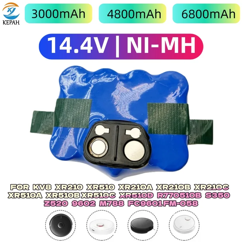 

100% новая Ni-MH аккумуляторная батарея SC 14.4V 6.8Ah, совместимая с различными моделями роботов-пылесосов KV8 XR210 FC9601 FM-058 S350