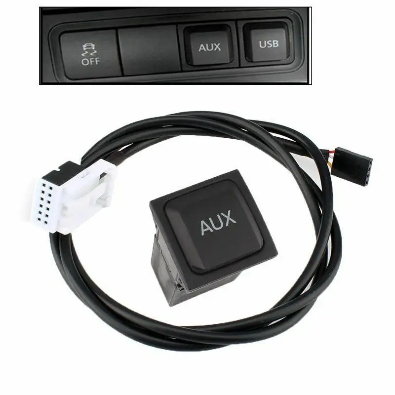 Car Truck Parts Audio AUX Switch + Cable For Golf/ R MK5 MK6 2005-2013 ABS Plastic For Scirocco 2009-2014 For Rabbit 2006-2009