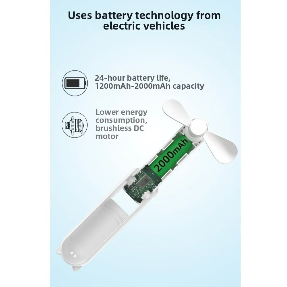 

USB Rechargeable Portable Mini Handheld Fan Adjustable 3 Speed Folding Cooling Hand Fan Cute Quiet Small Pocket Fan Camping