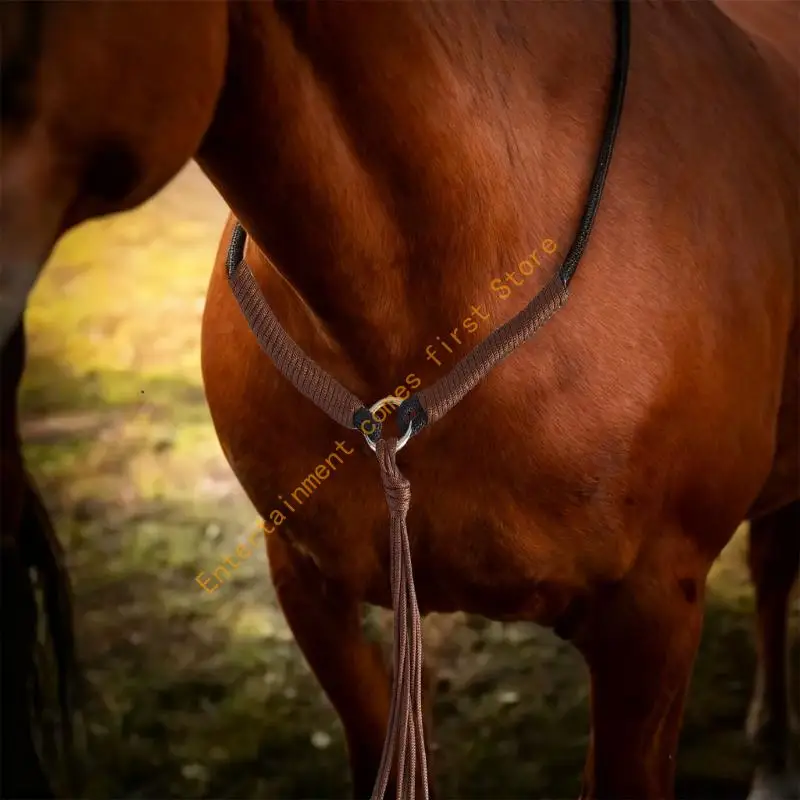 Braided Horse Neck Rope Grab Strap with Tassels Accent for Equestrian Display 55KD