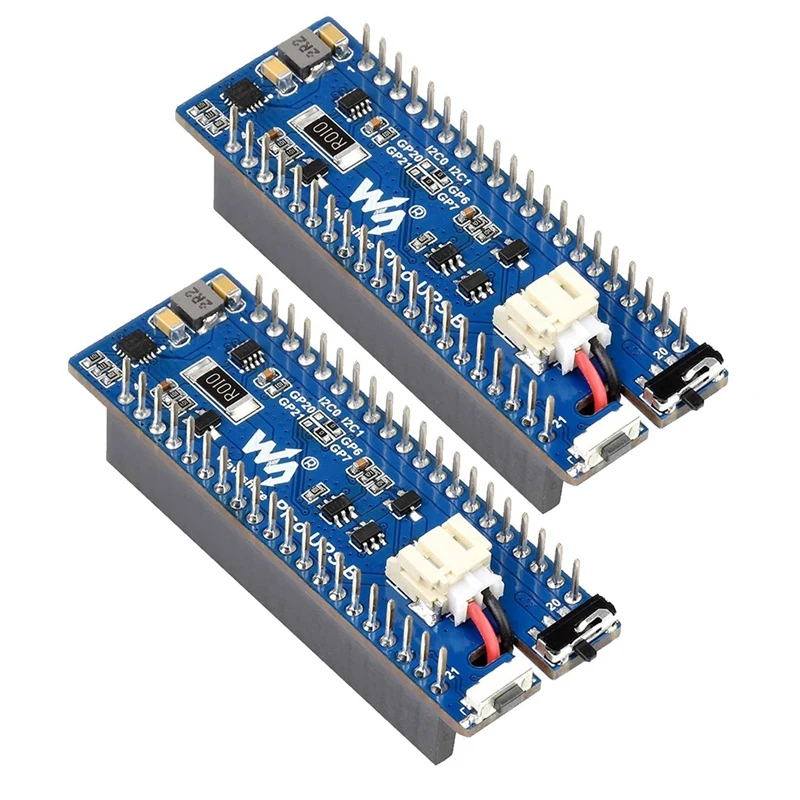 

2X Waveshare UPS Module B For Raspberry Pi Pico Board, Uninterruptible Power Supply Monitoring Battery Via I2C Bus