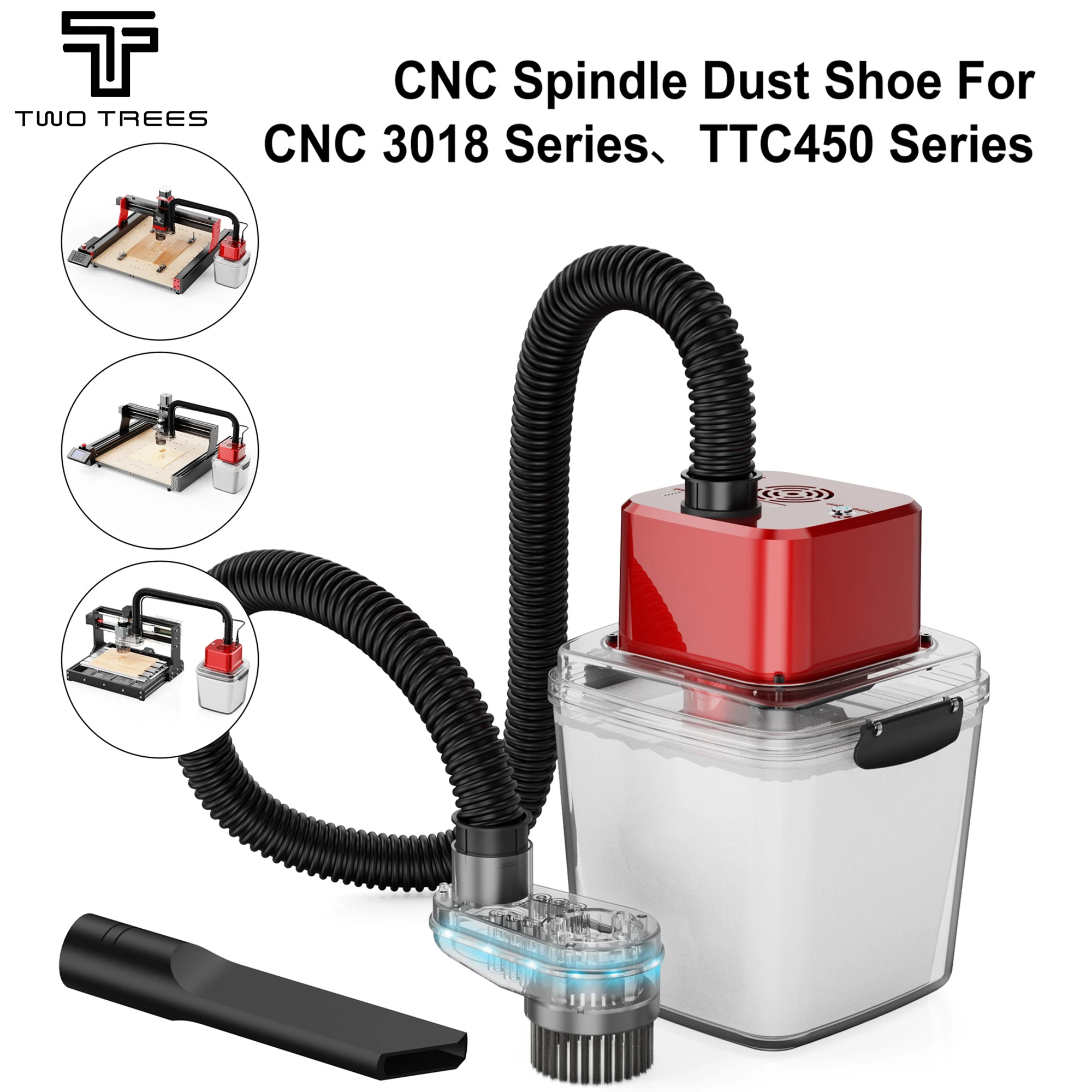 Twotrees Spindle Dust Shoe for CNC 3018 TTC450 Series Router Air Cleaner Chip Collector Dust Extractor for CNC Engraving