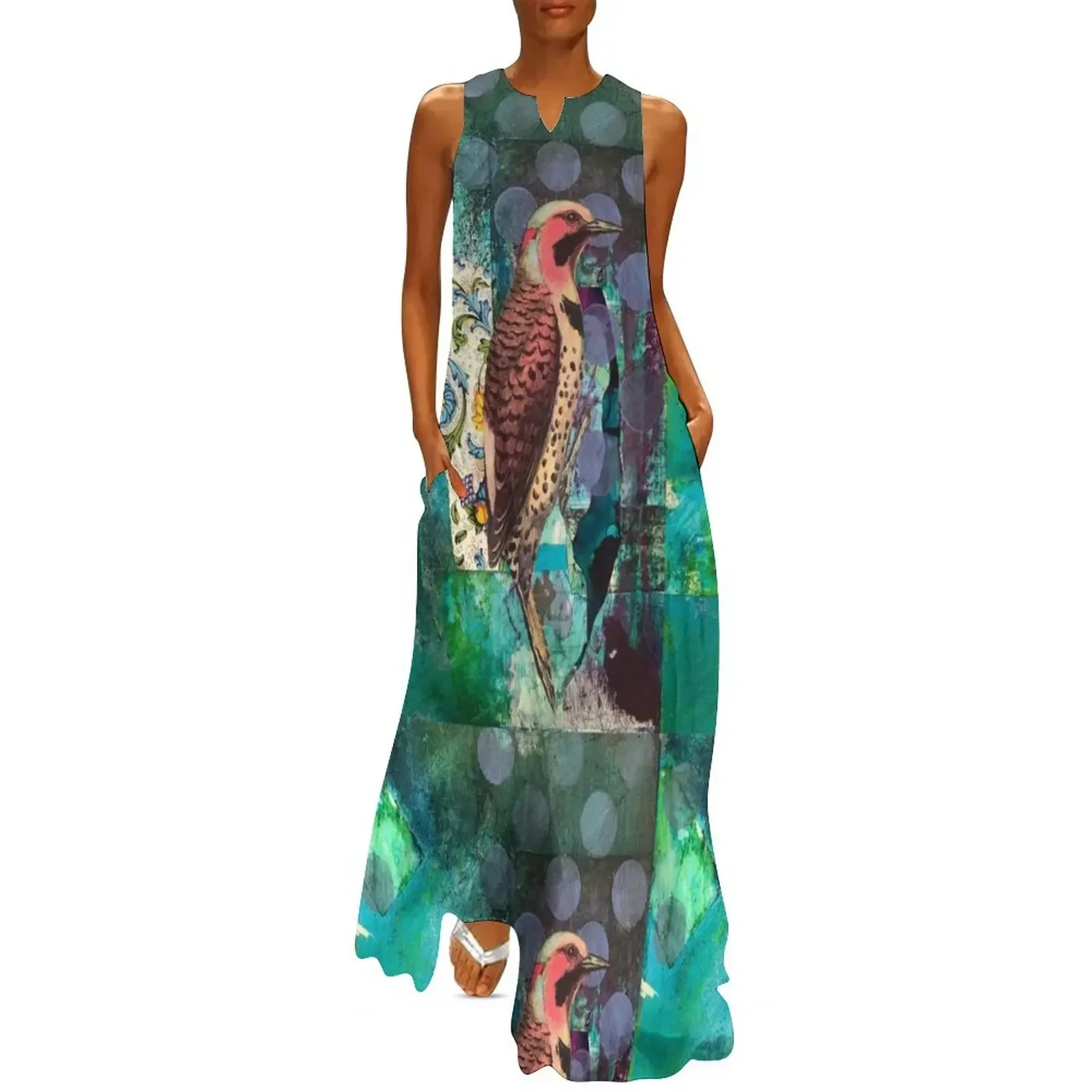 

Bird Long Dress summer dress daily summer dresses Woman clothes Dress for pregnant women