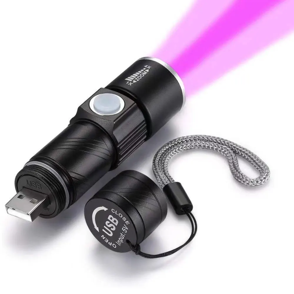 

Uv Torch Rechargeable 395Nm Black Light Flashlight Blacklight with Usb