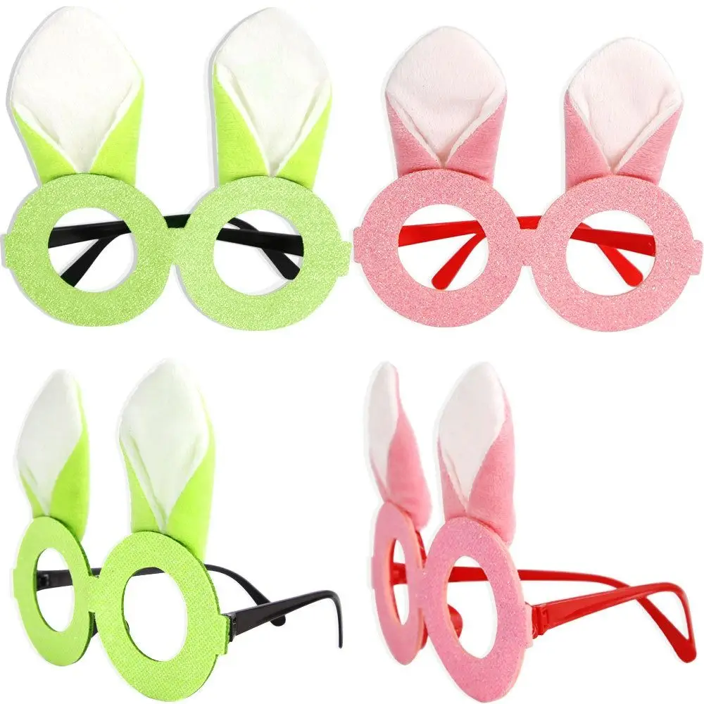 

Cute Easter Glasses Frame Handmade Exquisite Easter Bunny Ears Glasses Plush Costume Eyeglasses Easter Supplies