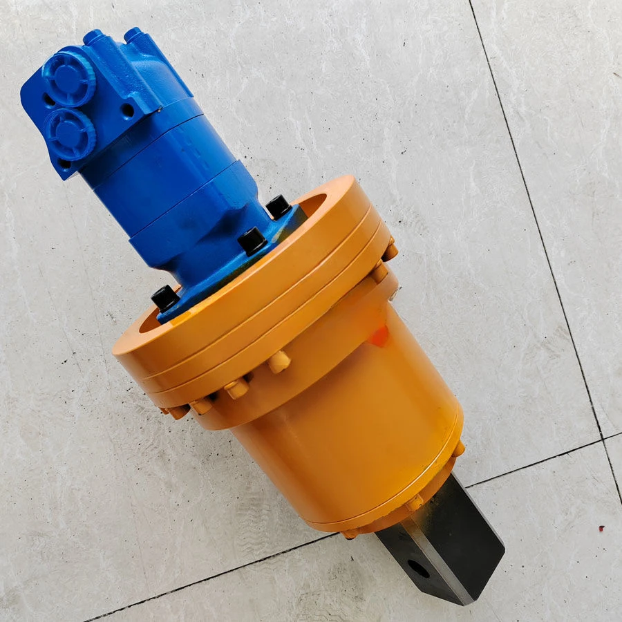 Small hydraulic pile driver drilling rig rotary motor power head, hydraulic motor drive planetary gear reducer