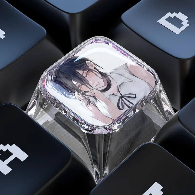 جديد بالمنشار Reze شخصية كيكابس واحدة الكرتون لطيف عبر محور أنيمي مخصص لوحة المفاتيح الميكانيكية Keycap 1u بالتنقيط الغراء كيكابس