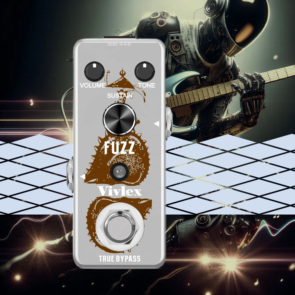 ZIKZIC STAX Rowin Guitar Effects Pedal Fuzz True Bypass Mini Size Fuzzy Sustain Great Performence Metal Case Megadath FZ-03