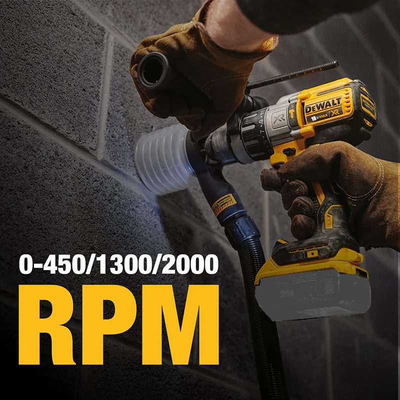 Imagem -06 - Broca de Martelo sem Fio Dewalt sem Escova Velocidades Chave de Fenda Elétrica de Perfuração Original Ferramenta Power Bare 18v xr Dcd996