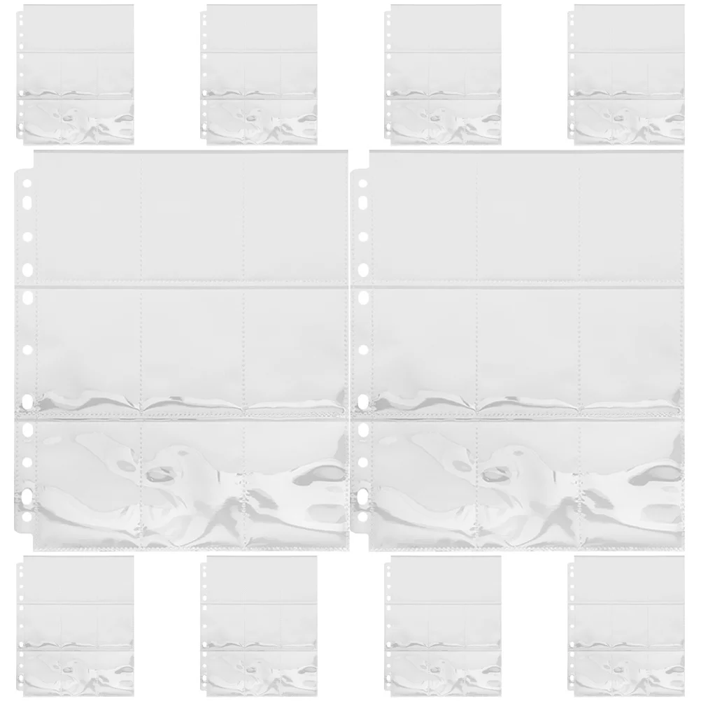 10 Fogli di Custodie Trasparenti per Foto con 9 Scomparti, Pagine Inseribili per Album, Tasche Riutilizzabili Trasparenti per Conservare Ricordi