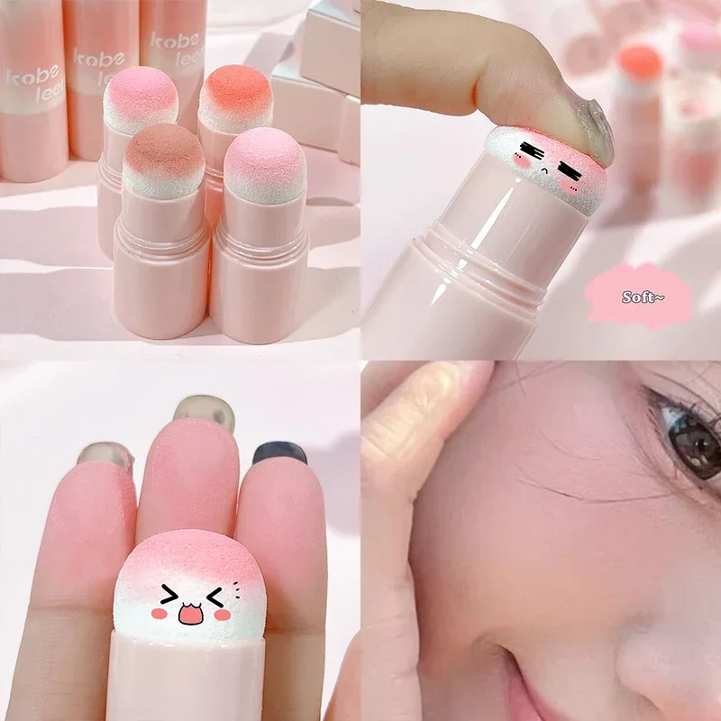 Dual Head Blush Stick Soft Brightening Face Contour Shadow Blush Powder พีชสีชมพูแก้มสีแต่งหน้าเกาหลีแต่งหน้า