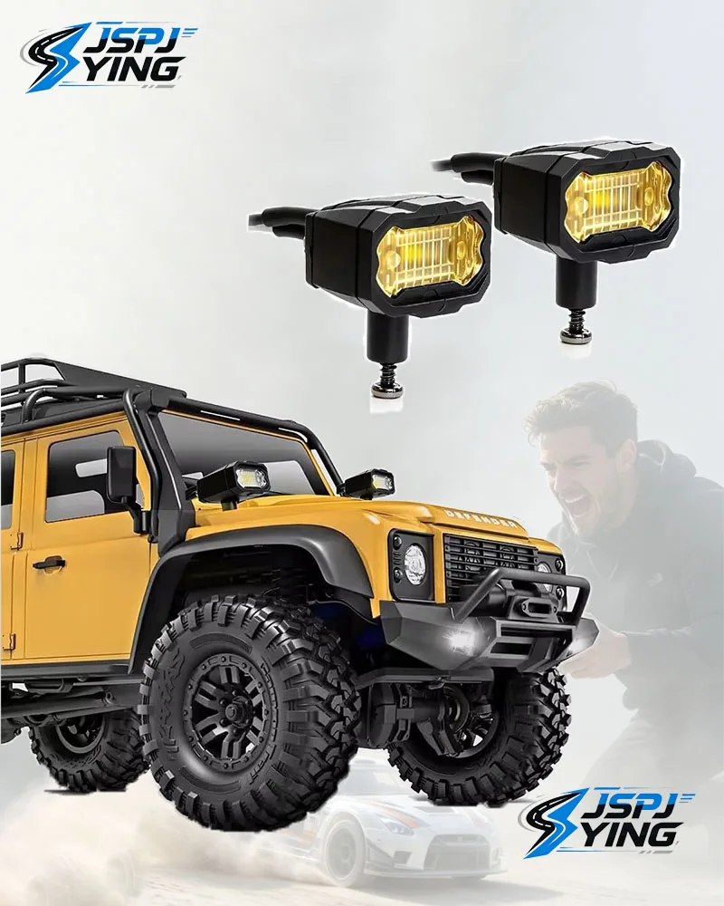 Simulation RC Roof LED Spotlight Headlight, Bright Search Light Mod Parts Fit 1/8 1/10 traxxas TRX4 TRX6 Axial SCX10 MK07 Gen8 R