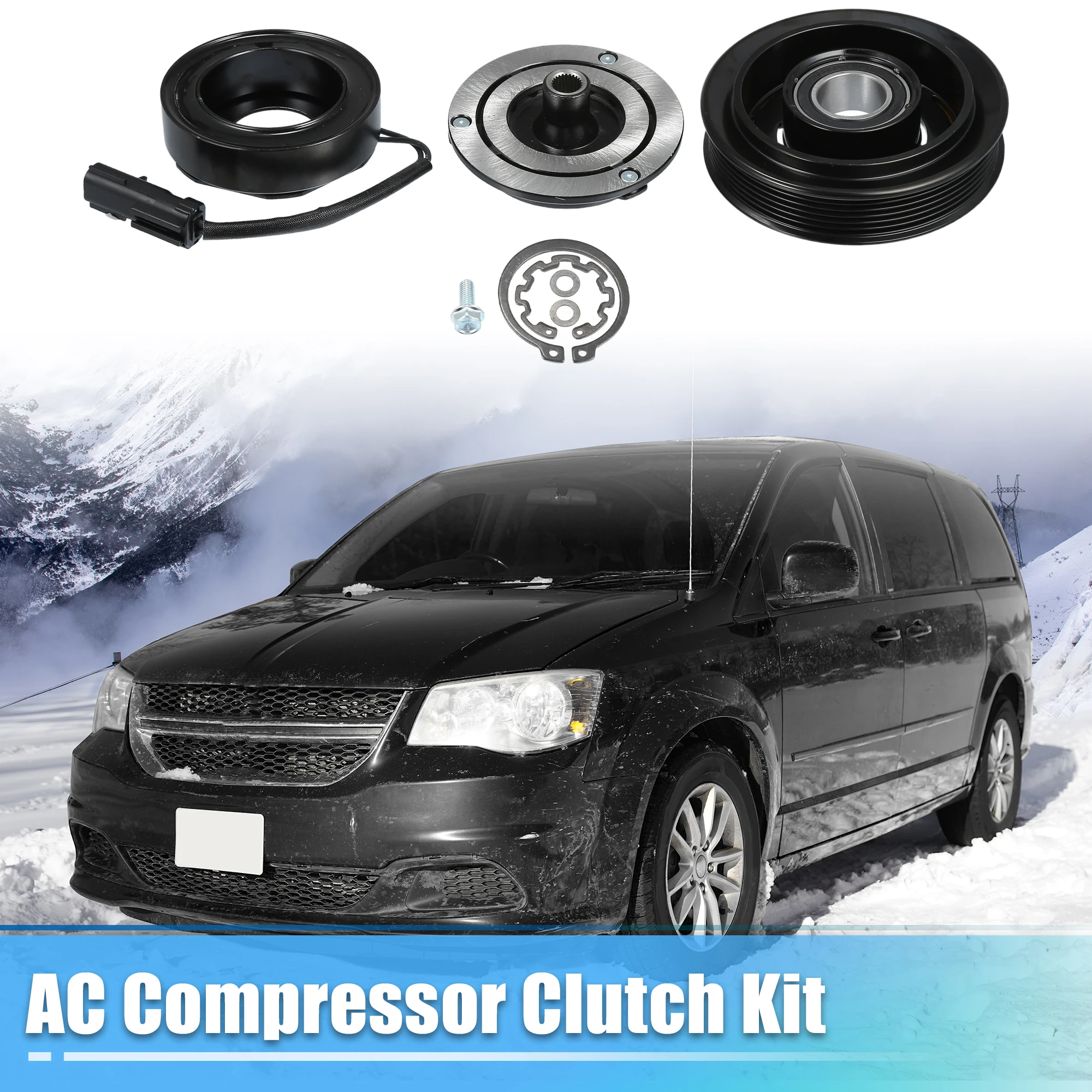 

UXCELL AC Compressor Clutch Set A/C Clutch Assembly for Dodge for Ram 1500 2004-2007 6 CYL 8 CYL 3.7L