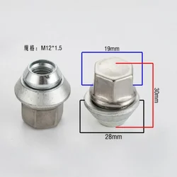 1pc Wheel Lug Nut Screws Suit For Ford Volvo Series M12x1.5 Hex 19mm Thickness 30mm