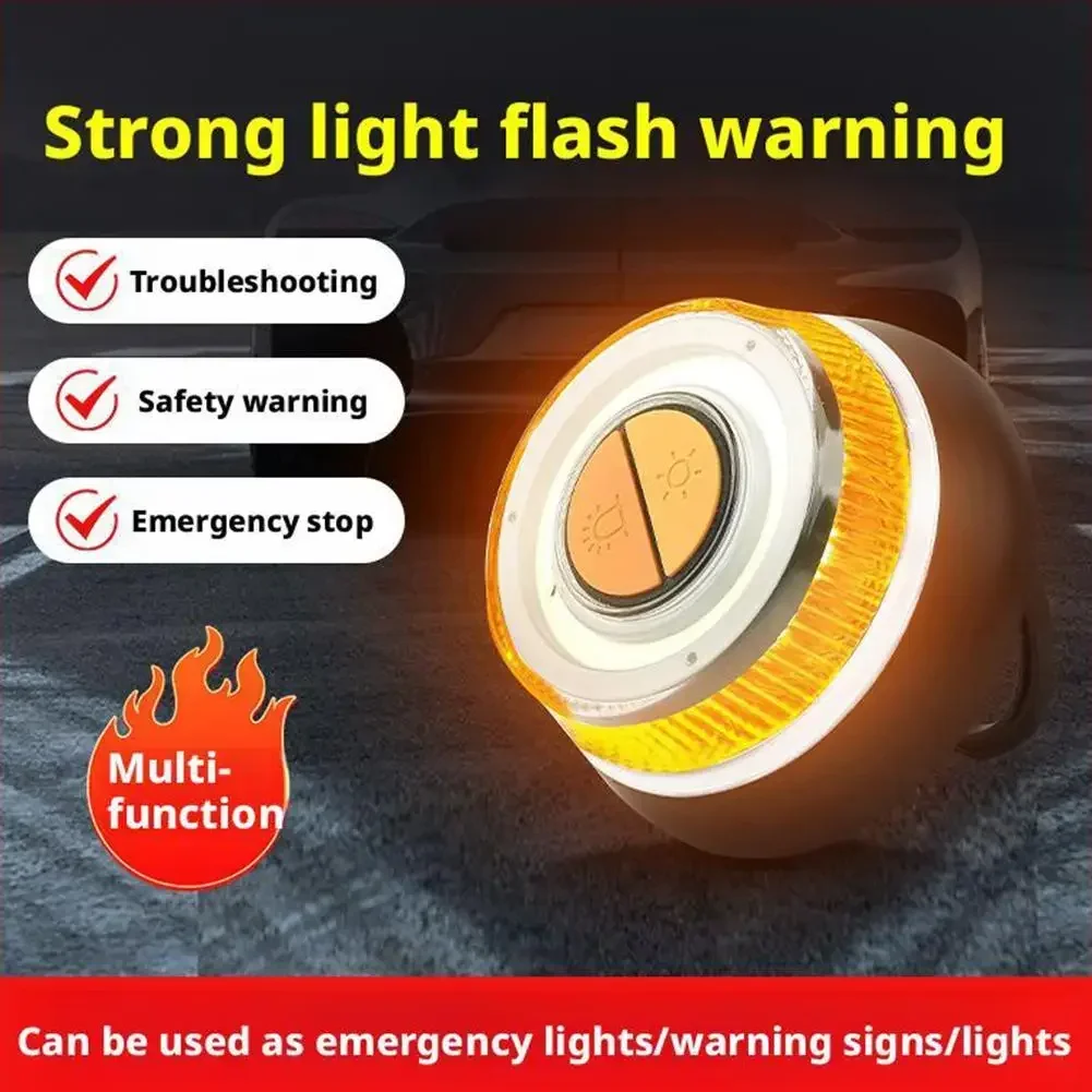 

For Car Emergency Beacon Light with 2 Light Modes Battery Magnetic Strobe Warning Light Sustainable Lighting Safety Signal Lamp