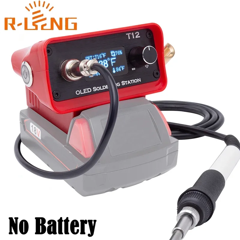 T12 Soldering Iron Station Adjustable Welding Station For Milwaukee 18V Li-ion Battery for DIY Repair(NO Battery )