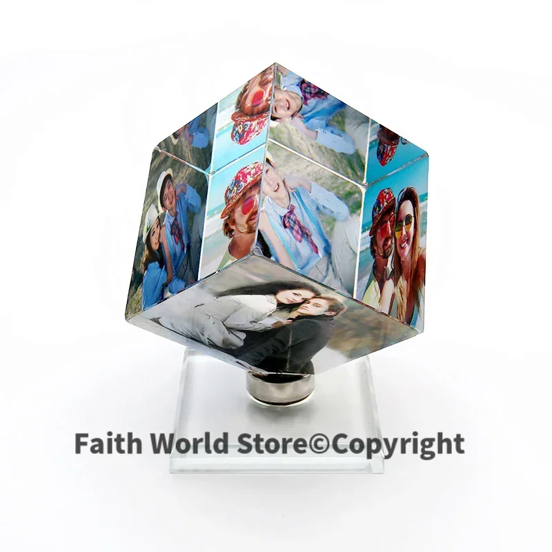 friend , family, child ,lover TOP COOL best birthday present -Magic cube 3D picture Crystal Figurine statue、