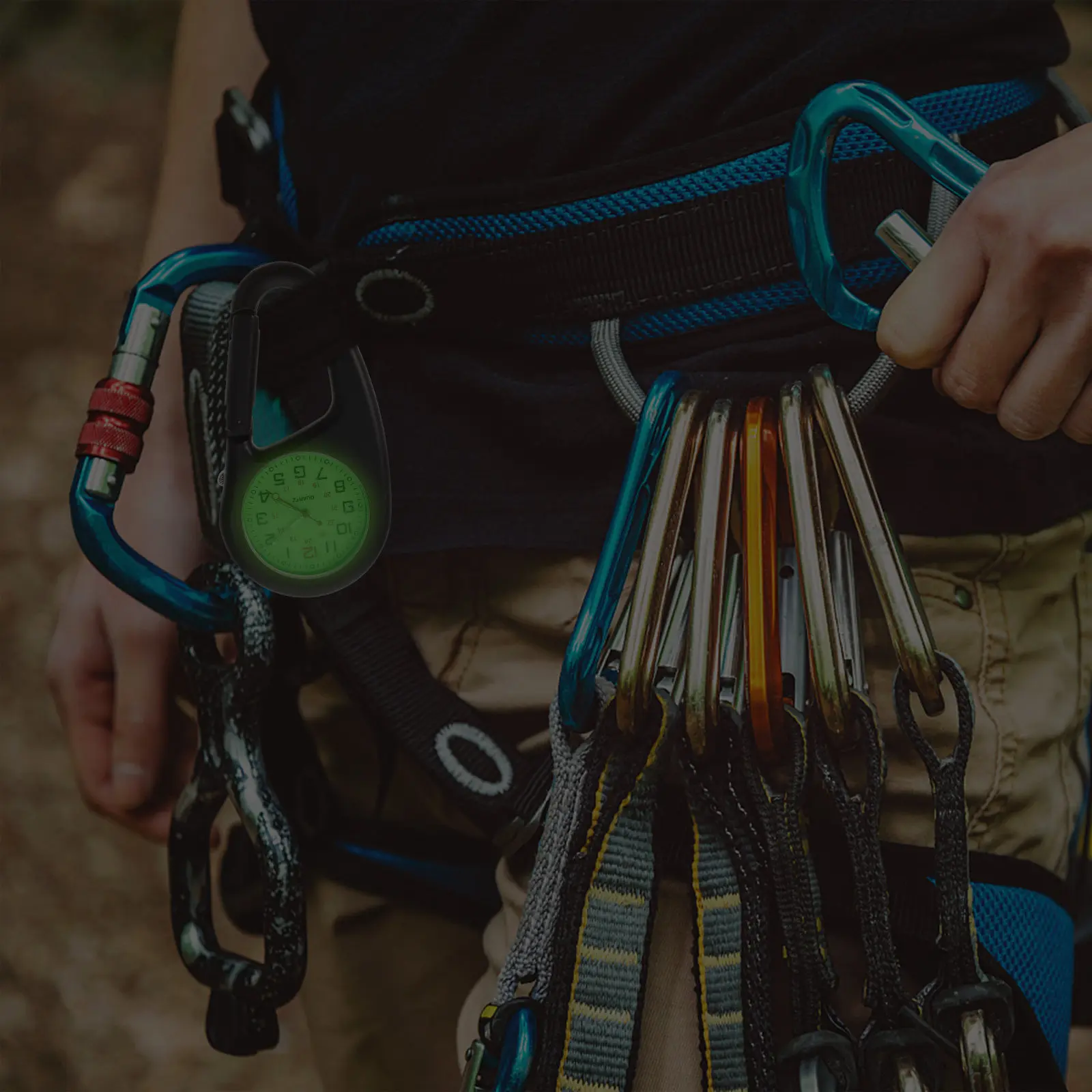 

2 шт. кварцевые альпинистские часы с клипсой, светящийся циферблат из сплава для занятий спортом на открытом воздухе, походов, светящиеся в темноте, с креплением на ремешок