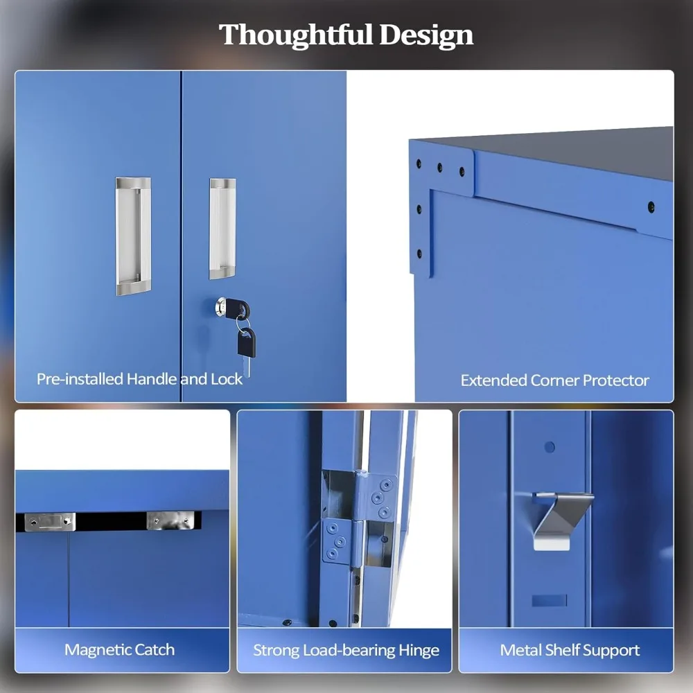 72'' Tall Metal Garage Storage Cabinet with Pegboards, Wheels, Locking Doors and Adjustable Shelves, File Cabinet/Tool