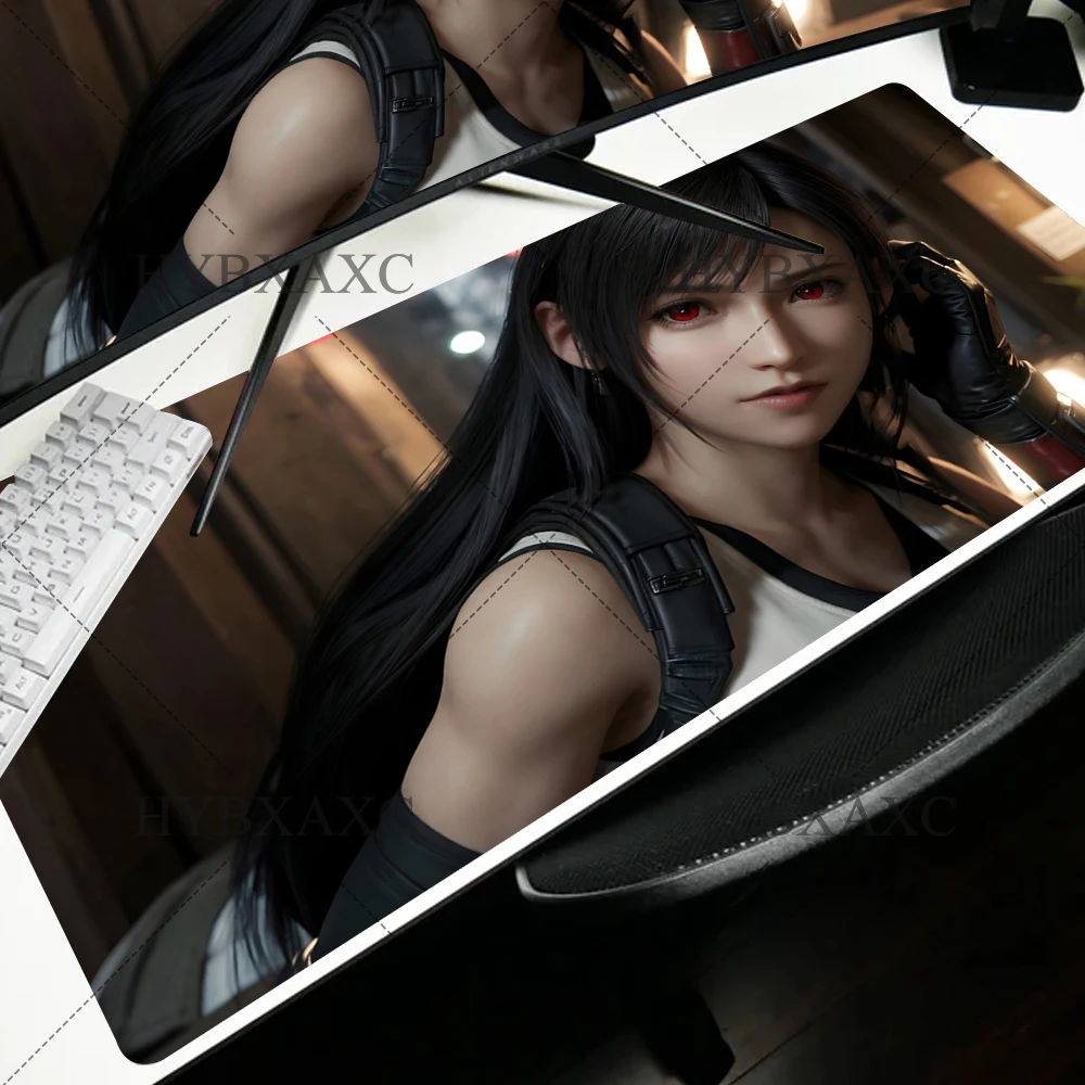 90x40 FINAL FANTASY VII Tifa Lockhart Large Mousepad Xxl Gaming Accessories Office Gamer Keyboard Desk Mat Accessories Mouse Pad