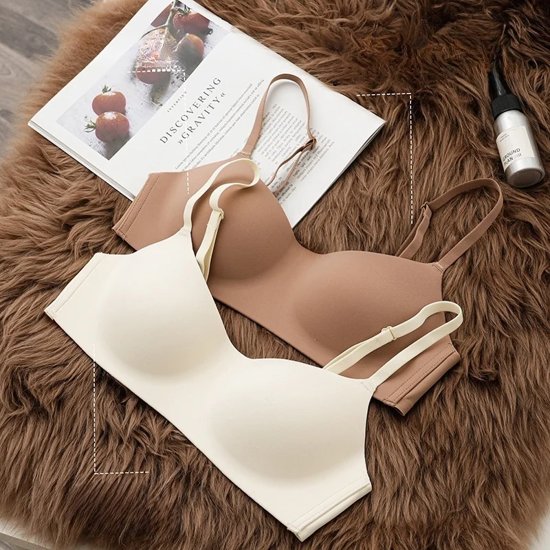Picture 3: KUCLUT  Seamless Half Cup Bra Smooth Surface Top Support Thin And Comfortable Without Steel Ring Bra One Piece Seamless Half C