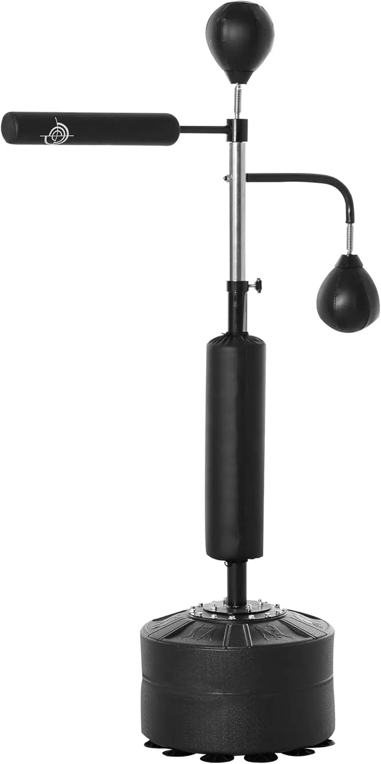 Saco de boxeo 3 en 1 Saco de boxeo independiente con bolsa de 2 velocidades, 360 ° Barra de relajación, bolsa réflex, altura ajustable