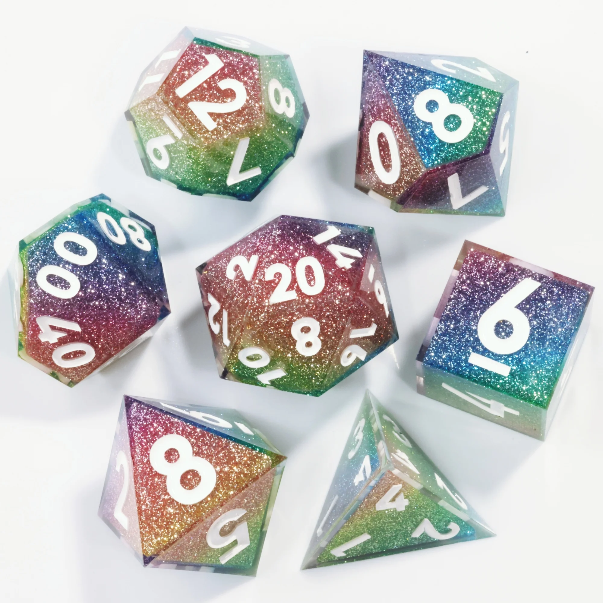 مجموعة نرد DND بتصميم جديد من MINI PLANET نرد راتينج متعدد السطوح مع حواف حادة لنرد الأحلام الدوامة TRPG Dragon and Dungeon MP145