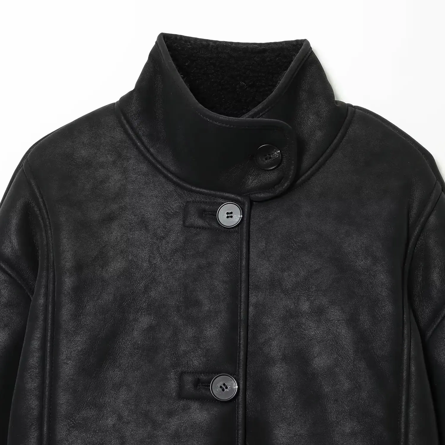 DiYiG WOMAN 2025 autumn new fashion velvet effect double-sided jacket retro long sleeve all-match coat Outerwear Mujer