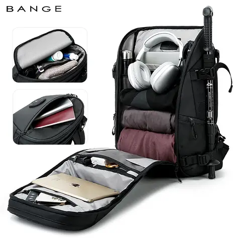 BANGE Açık Seyahat Sırt Çantası Kamp Erkekler Büyük Yürüyüş Turist Sırt Çantası Su Geçirmez Spor Tırmanma Dağ 15.6 laptop sırt çantası