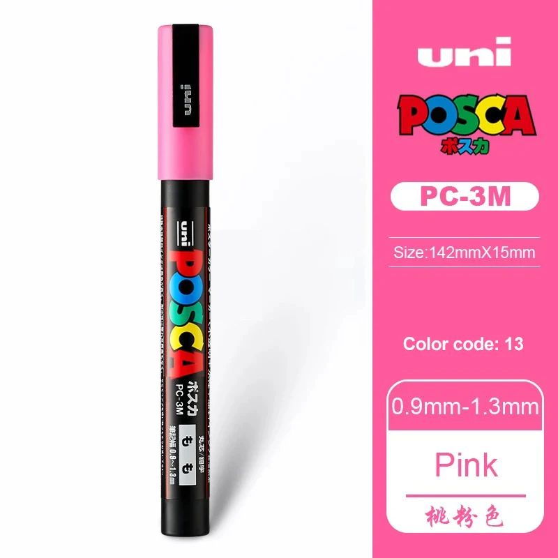 1 stücke Japan UNI POSCA Acryl Marker Stift PC-3M 0,9mm-1,3mm Stift auf wasserbasis POP Werbung Poster Graffiti 24 Farbe Kunst Malerei