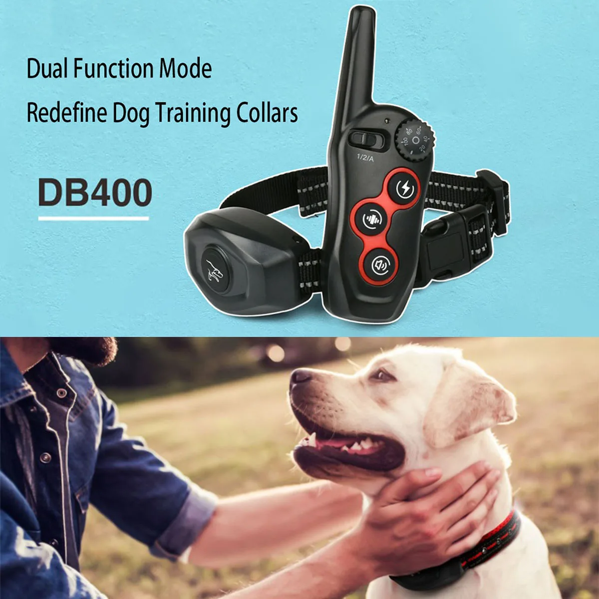 

Rechargeable Dog Bark Collar, IPX7 Waterproof E-Collar for 10-120lbs Large Medium Small Dogs, Dog Anti Barking Training Collar