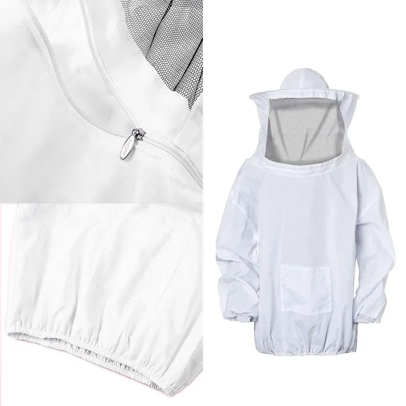 1 قطعة سترة تربية النحل الواقية الحجاب سموك معدات تربية النحل قبعة كم النحال دعوى تربية النحل فستان النحل