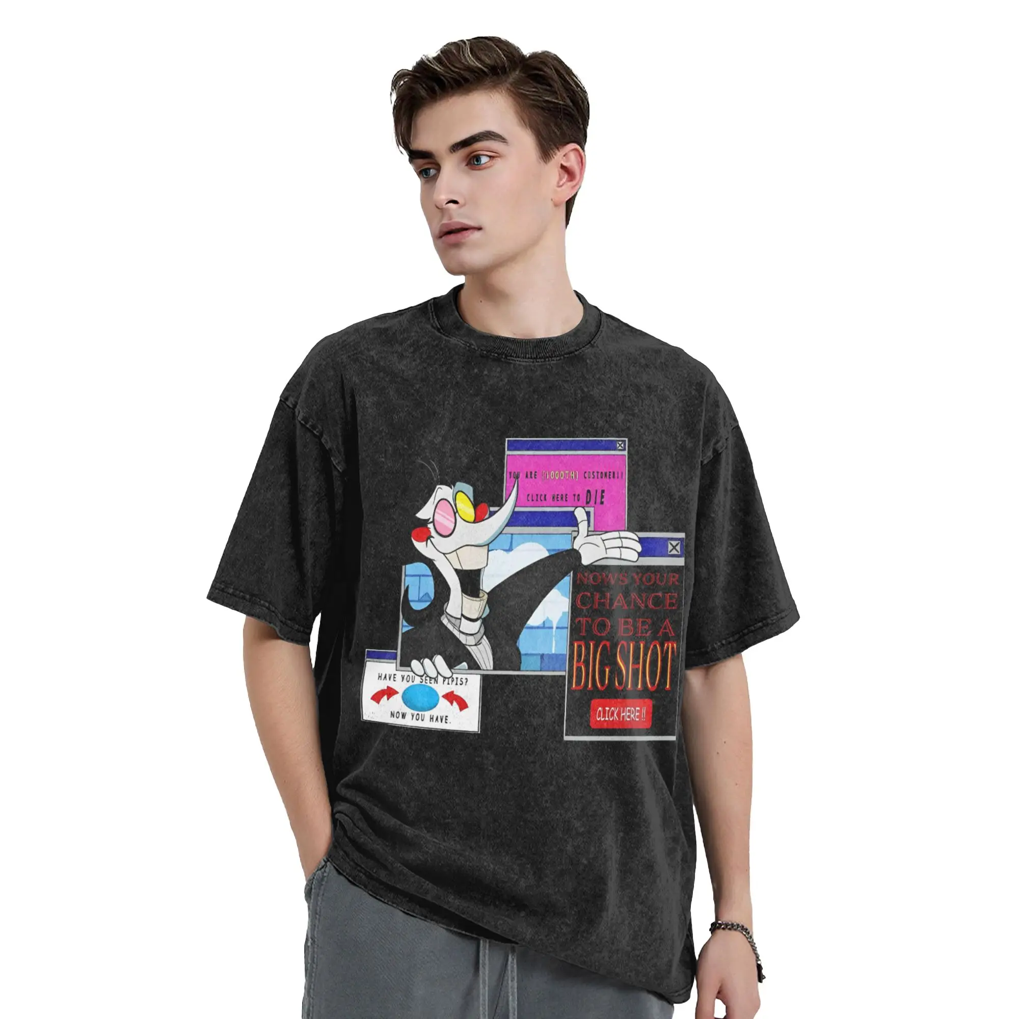 Deltarune NUMBER 1 RATED DESIGN T Shirt Washed Short Sleeve T-Shirts for Men Women Tops Streetwear Graphic Printed Tee Shirt