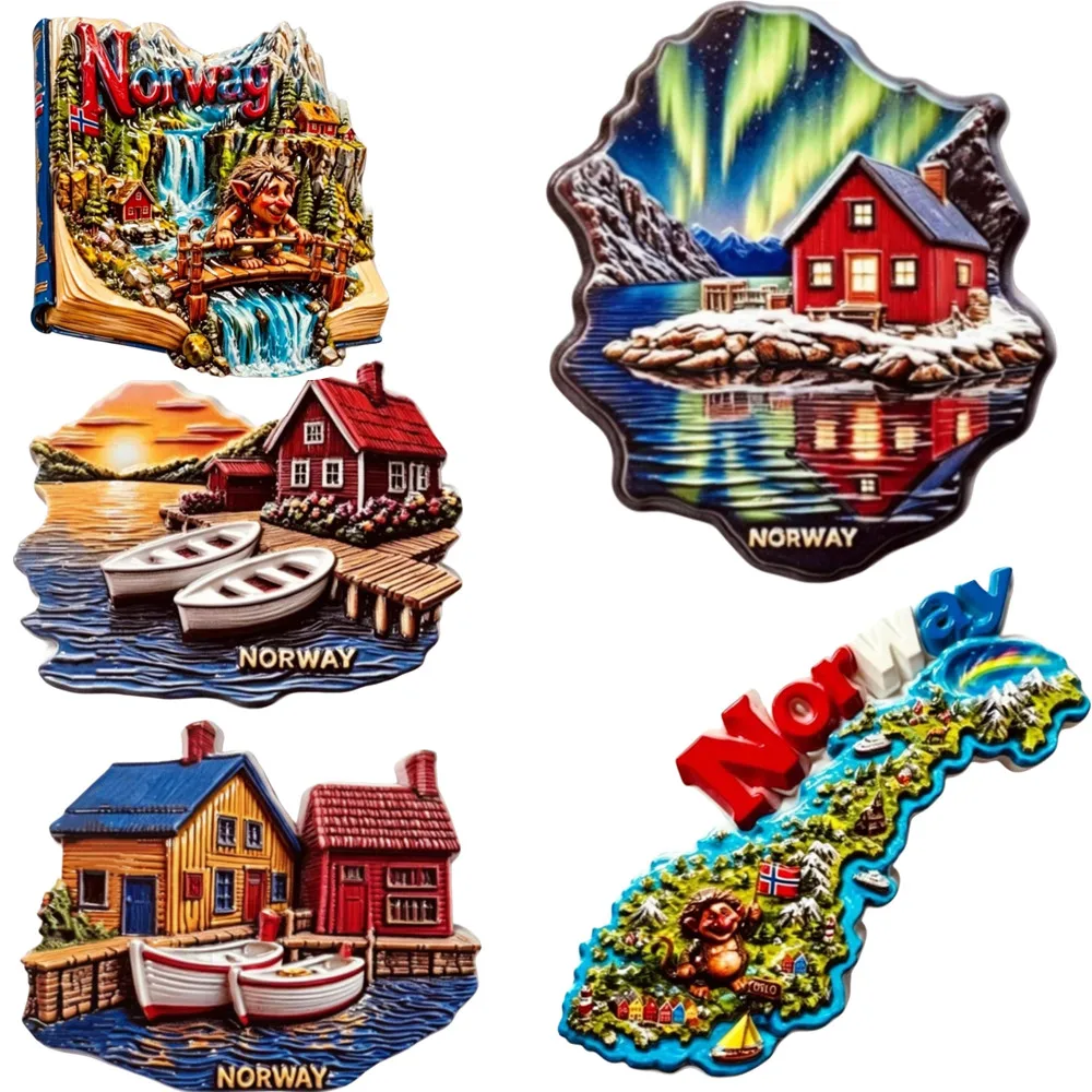 Europe Norway  3D Fridge Magnets Tourism Souvenir Refrigerator Magnets Sticker