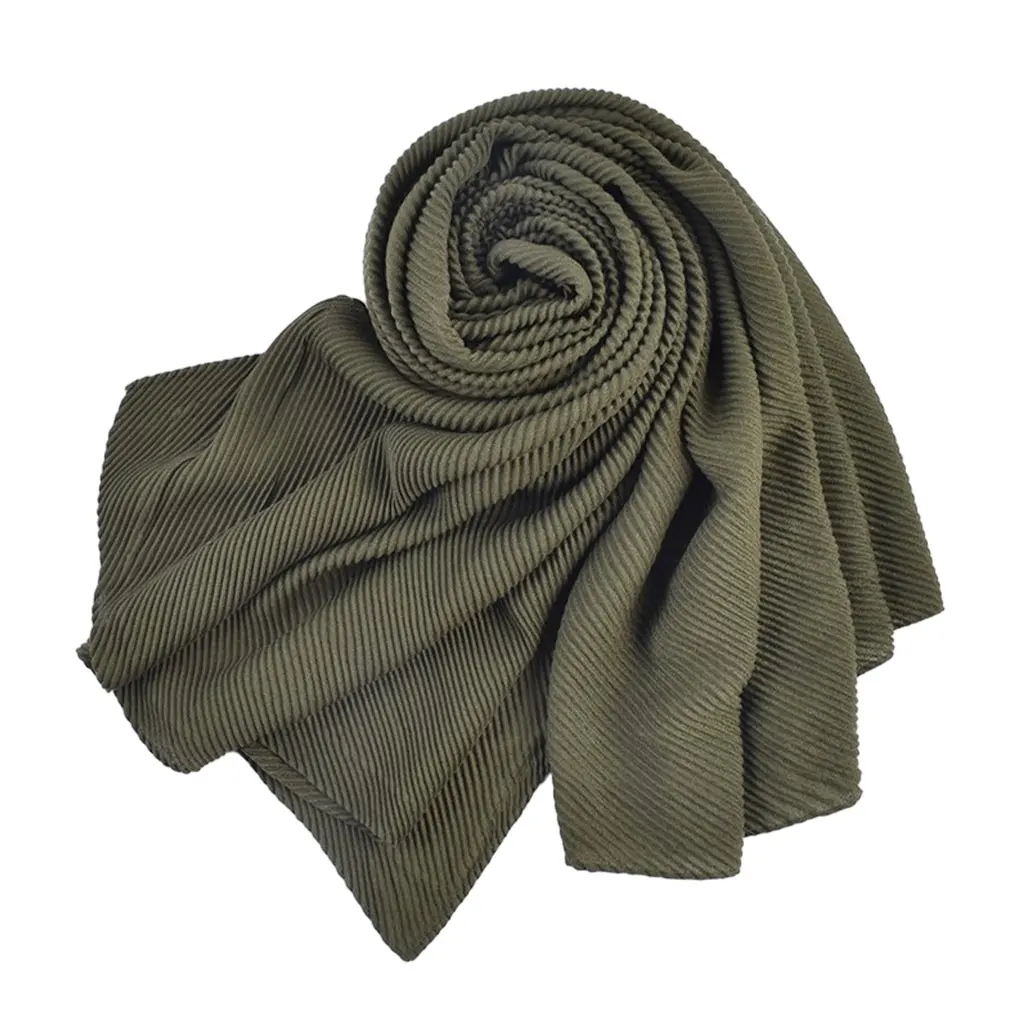 Classic And Fashionable Solid Color Scarf For Women Any Occasion R Single Color And Pleated Scarf