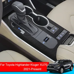 Car Interior Sticker For Toyota Highlander Kluger XU50 XU70 2015-2025Lifting Window Panel Decal Gear Panel Inner Door HandleFilm