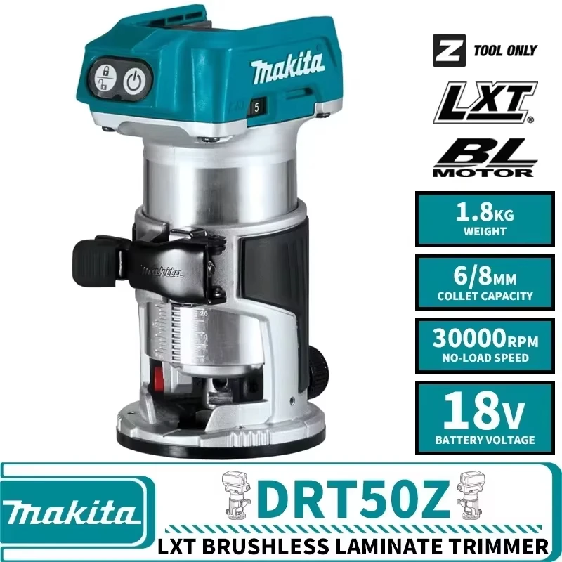 Makita DRT50 DRT50Z DRT50ZJX9 LXT Brushless Cordless Laminate Trimmer 30000RPM 18V Electric Router Woodworker Carpenter Tools