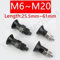 YK254 Thread M6/M8/M10/M12/M16/M20 Aluminum Knob Stainless Steel/Carbomn Steel Self Locking/Non-Lock Index Plunger Pin With Nut