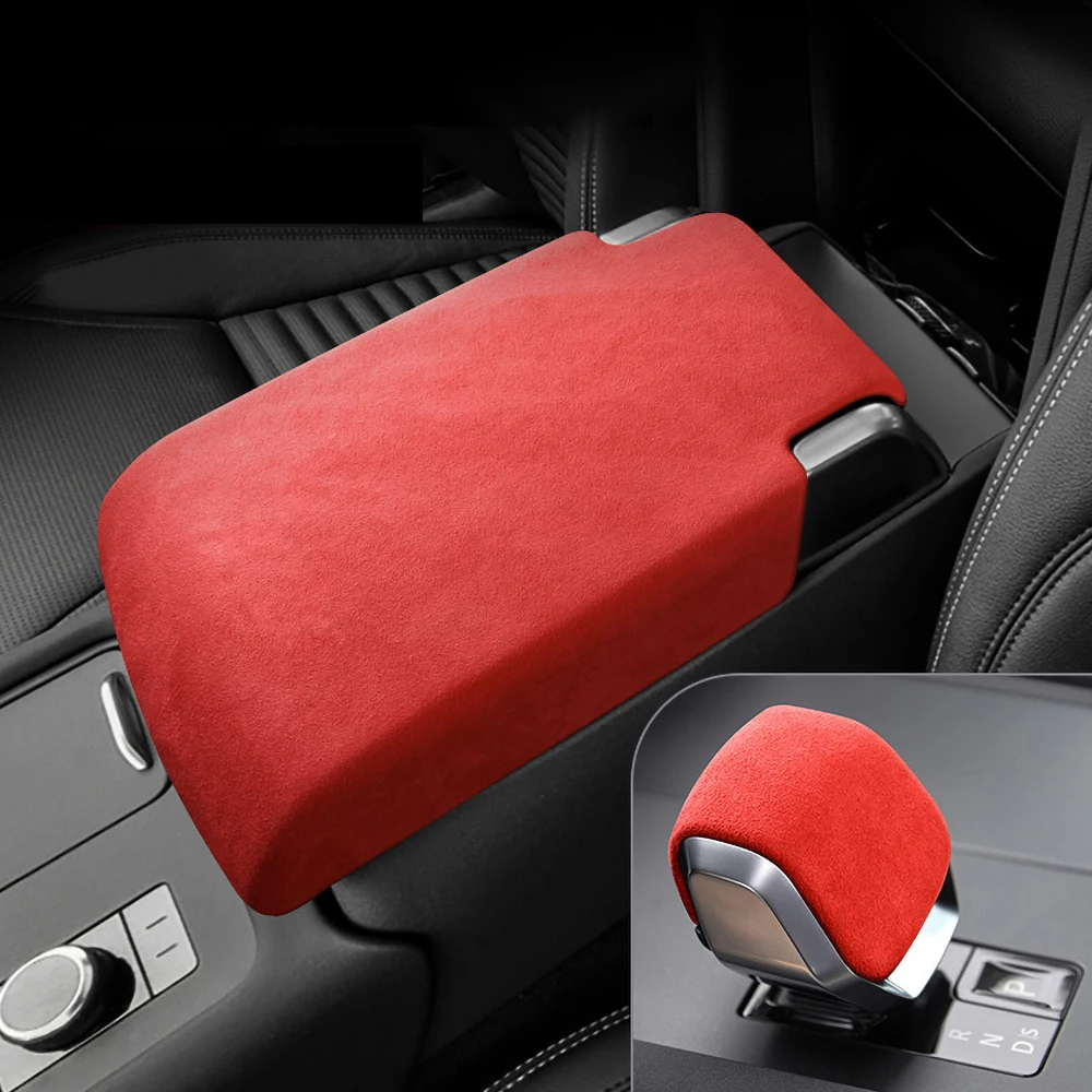 

Suede Armrest Upper Outer Lid Sheath Case Adhesive Shell Gear Shift Cover for Land Rover Discovery 2016-2022 Year