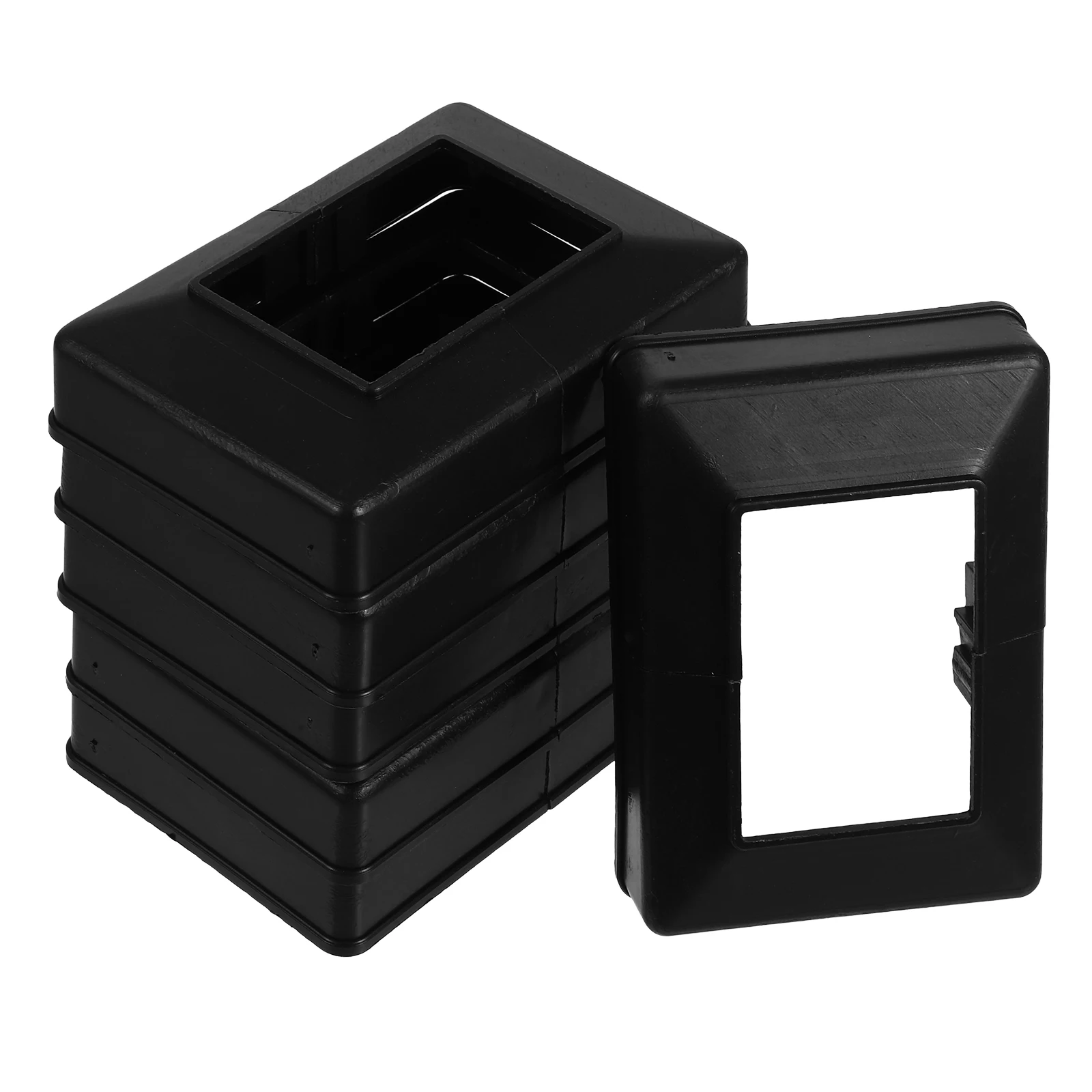 6pcs Square Post Caps Plastic Railing Post Skirt Decorative Fence Covers For Balcony Stairs Decks Column Wraps Outdoor Fence