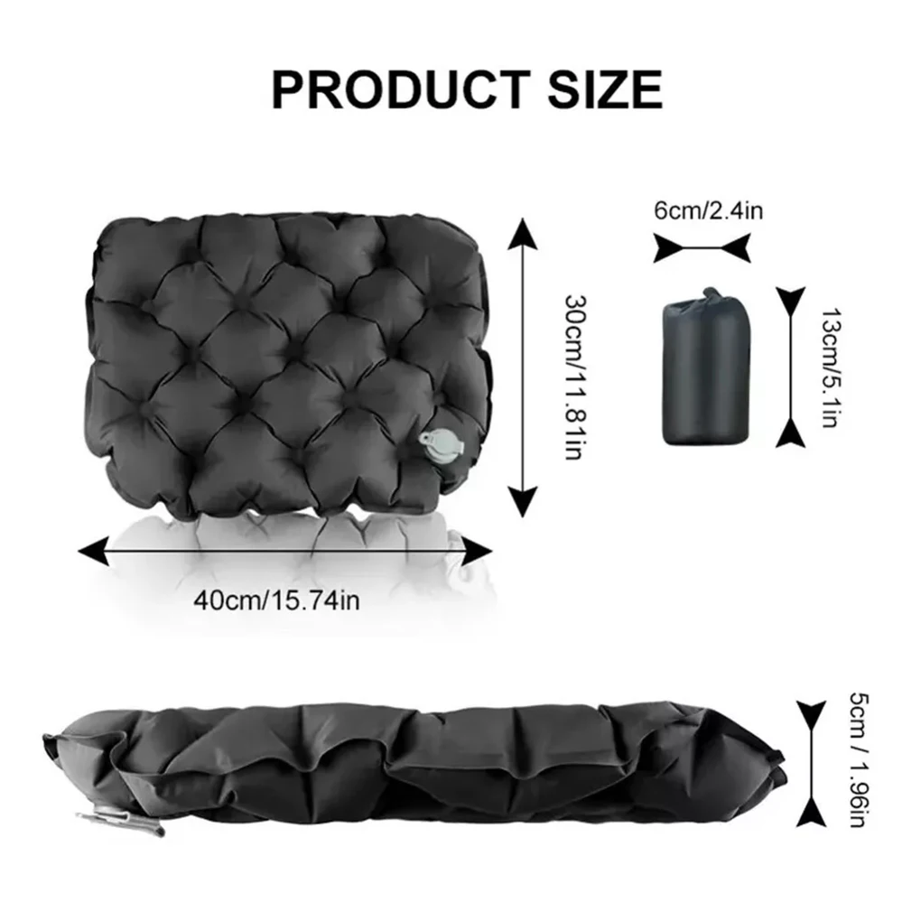 High-density Nylon TPU Inflatable Mattress Waterproof And Tear Resistant 2. Quickly Inflate. dark grey