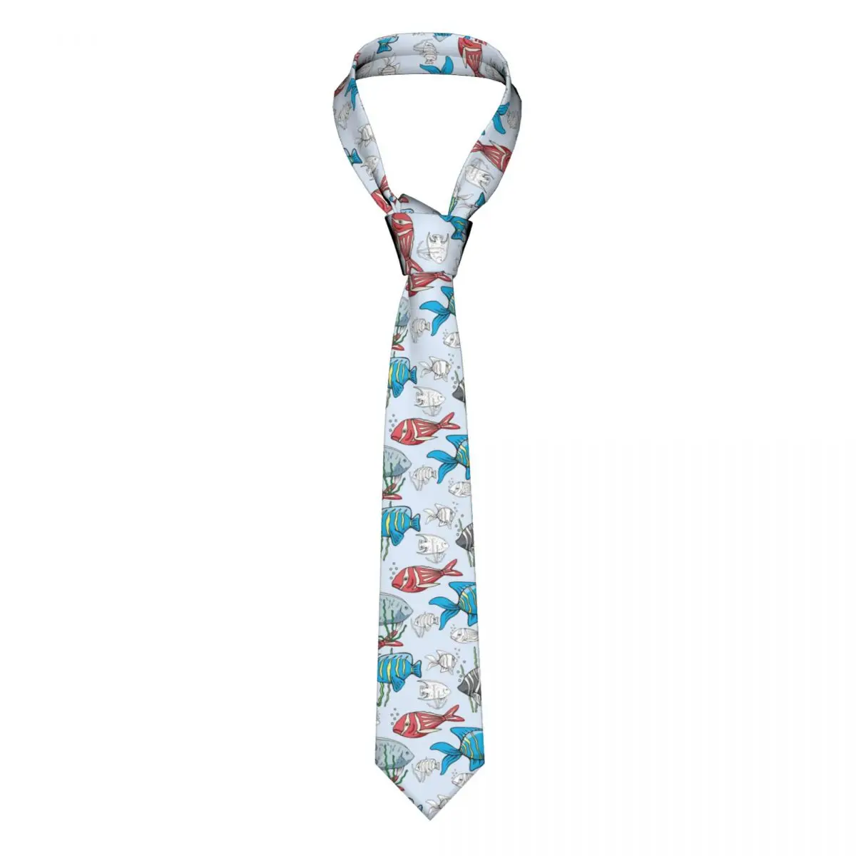 Fish Underwater World Seaweed Cute Ocean Sea Marine Organism Necktie Men Women Polyester 8 cm Neck Tie Narrow Accessories