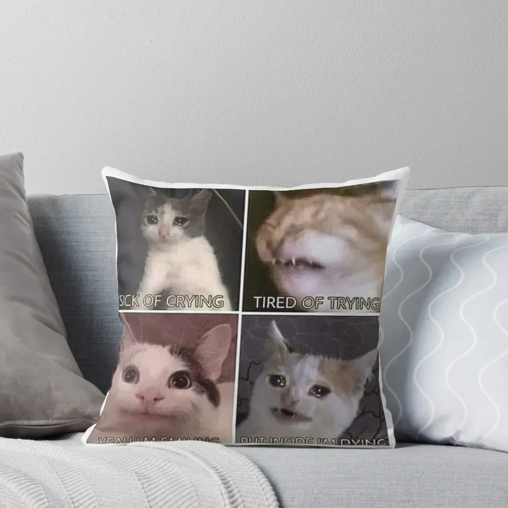 

Sad cats Throw Pillow Bed pillowcases Pillowcase Pillow