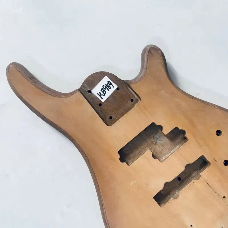 KB989 Nature Color Custom Order Bass Body in Solid Wood Replace and DIY Right Hand Surface Damages and Dirty PJB Active Pickups - view 4