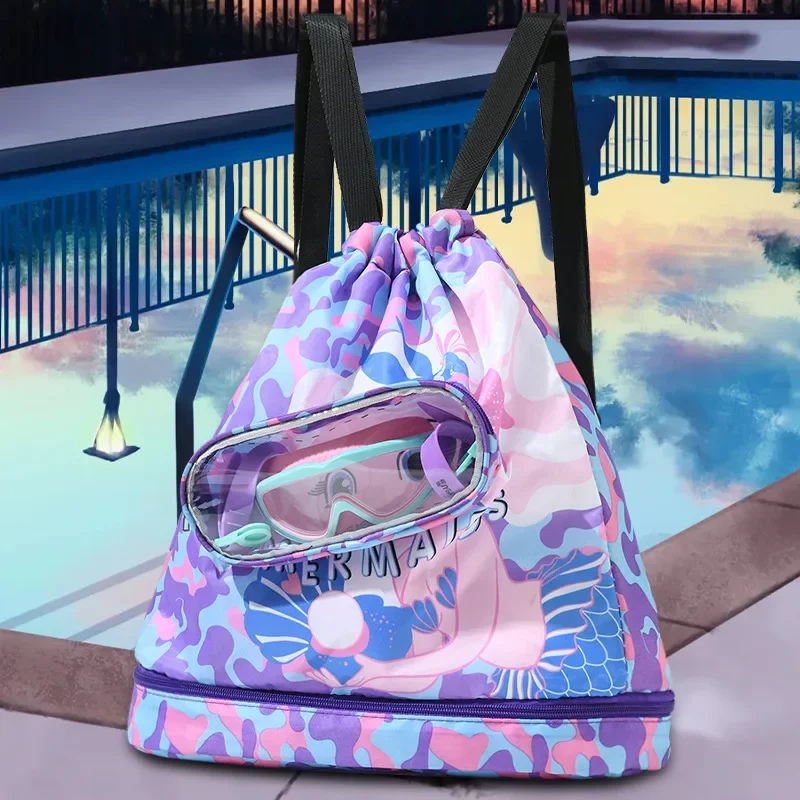 Bolsa de natación con separación seca y húmeda, mochila impermeable para niños, bolsa de almacenamiento de natación, bolsa de almacenamiento de playa, bolsa de lavado bucal