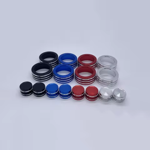 For BMW 3 Series 2005-2013 E90 E91 E92 E93 320i 325i Silver Red Air Conditioning Knob Cover Car Audio Volume Control Button Ring